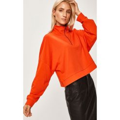 Noisy May - Bluza. Pomarańczowe bluzy damskie Noisy May, s, bez wzorów, z bawełny, z krótkim rękawem, krótkie, bez kaptura. W wyprzedaży za 59,90 zł.