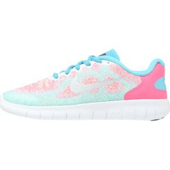 Nike Performance FREE RUN 2 Obuwie do biegania neutralne white/metallic silver/chlorine blue. Białe buty sportowe chłopięce Nike Performance, z materiału, do biegania. W wyprzedaży za 237,30 zł.