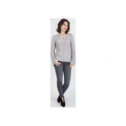 Sweter w stylu boho, SWE117 szary MKM. Szare swetry damskie marki Mkm swetry, s, bez wzorów, z jeansu, boho, bez rękawów, bez kaptura. Za 113,00 zł.