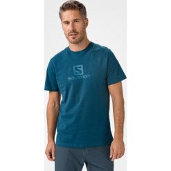 Salomon Coton Logo Koszulka Niebieski. Niebieskie podkoszulki męskie Salomon, xl, z nadrukiem, z bawełny, bez kołnierzyka, z krótkim rękawem, krótkie. Za 128,95 zł.