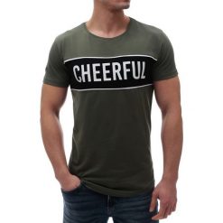 Męski t-shirt CHEERFUL KHAKI. Brązowe t-shirty męskie Męski t-shirt CHEERFUL KHAKI, s, bez wzorów, bez kołnierzyka. W wyprzedaży za 29,00 zł.