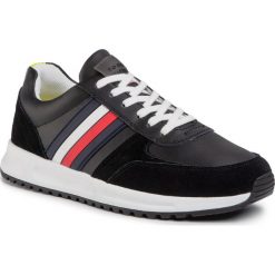 Sneakersy TOMMY HILFIGER - Modern Corporate Leather Runner FM0FM02662 Back BDS. Czarne sneakersy męskie TOMMY HILFIGER, na co dzień, bez wzorów, ze skóry, bez zapięcia. W wyprzedaży za 379,00 zł.