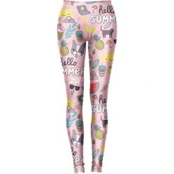 Legginsy we wzory: Legginsy w kolorze jasnoróżowym ze wzorem