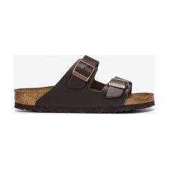 Birkenstock Arizona Kapcie Brązowy. Pomarańczowe kapcie damskie Birkenstock, ze skóry. Za 335,95 zł.
