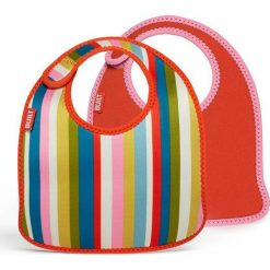 Śliniaki dla dzieci Mess Mate 2 szt. Pink Stripe. Różowe śliniaki Built, bez wzorów, z neoprenu, eleganckie. Za 24,00 zł.