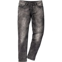 Dżinsy dresowe Skinny Fit Straight bonprix szary denim. Szare jeansy męskie relaxed fit bonprix, z denimu. Za 59,99 zł.