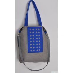 Torba hobo XXL - szarość, kobalt. Szare torebki klasyczne damskie Pakamera, z syntetyku. Za 129,00 zł.