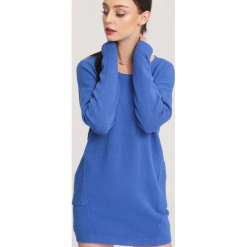 Niebieski Sweter Nonchalance. Niebieskie swetry klasyczne damskie marki other, na jesień, m. Za 74,99 zł.