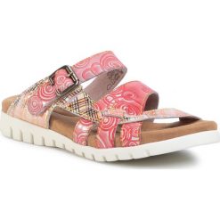 Sandały LAURA VITA - Docbbyo 05 SL80237-5B Corail. Czerwone klapki damskie LAURA VITA, bez wzorów, ze skóry, bez obcasa. Za 319,00 zł.