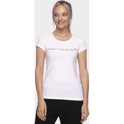 T-shirt damski TSD010 - biały. Białe t-shirty damskie s. W wyprzedaży za 29,99 zł.