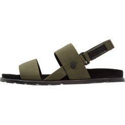 Sandały męskie skórzane: Hunter MENS FOOTBED Sandały dark olive