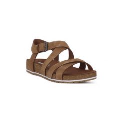 Sandały Timberland MALIBU WAVES ANKLE RST. Pomarańczowe sandały damskie Timberland, bez wzorów, bez obcasa, bez zapięcia. Za 370,14 zł.
