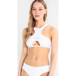 Stroje dwuczęściowe damskie: Calvin Klein Swimwear ZIP BACK CROP Góra od bikini white