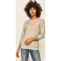 Emporio Armani - Bluza. Niebieskie bluzy damskie Emporio Armani, s, z nadrukiem, z elastanu, bez rękawów, bez kaptura. W wyprzedaży za 299,90 zł.