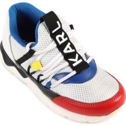 Karl Lagerfeld - Buty dziecięce. Trampki chłopięce KARL LAGERFELD, bez wzorów, ze skóry, sportowe, z okrągłym noskiem, na sznurówki. W wyprzedaży za 449,90 zł.