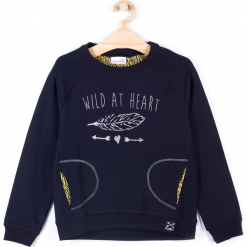 Bluza. Czarne bluzy dziewczęce rozpinane WILD AT HEART, z aplikacjami, z bawełny, z długim rękawem, długie. Za 39,90 zł.