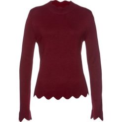 Sweter z ozdobnie pofalowanymi brzegami bonprix bordowy. Czarne swetry klasyczne damskie marki bonprix, z denimu. Za 89,99 zł.
