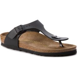 Japonki BIRKENSTOCK - Gizeh 0043693 Black. Czarne klapki damskie Birkenstock, bez wzorów, ze skóry ekologicznej, bez obcasa. Za 269,00 zł.