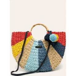 Pepe Jeans - Torebka Opal. Niebieskie torebki klasyczne damskie Pepe Jeans, w paski, z bawełny, na ramię, duże, zamszowe, bez dodatków. W wyprzedaży za 239,90 zł.