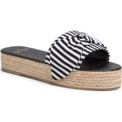 Espadryle LIU JO - Ciabattina Zeppa Bea VA0191 T4467 B.Co Ott/Nero A3571. Niebieskie espadryle damskie Liu Jo, z aplikacjami, ze skóry ekologicznej, bez obcasa. W wyprzedaży za 309,00 zł.