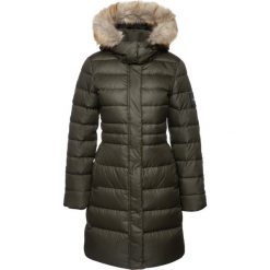 Płaszcz zimowy Calvin Klein K20K201188. Zielone płaszcze damskie Calvin Klein, na zimę, xs, bez wzorów, z poliesteru. W wyprzedaży za 789,00 zł.