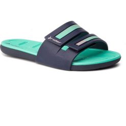 Klapki RIDER - Prana II Fem 82503 Blue/Green 23563. Niebieskie klapki damskie Rider, bez wzorów, z tworzywa sztucznego, bez obcasa. W wyprzedaży za 109,00 zł.