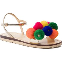 Sandały LOVE MOSCHINO - JA16431G07JC0900 Platino. Żółte klapki damskie Love Moschino, bez wzorów, ze skóry ekologicznej, bez obcasa. W wyprzedaży za 399,00 zł.