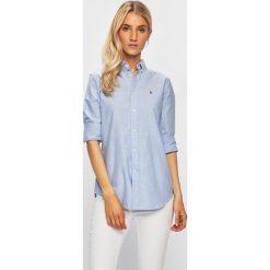Polo Ralph Lauren - Koszula. Niebieskie koszulki damskie polo Polo Ralph Lauren, na co dzień, bez wzorów, z bawełny, klasyczne, polo, z długim rękawem. Za 469,90 zł.