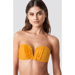 NA-KD Swimwear Góra bikini z falbankami - Yellow. Żółte bikini NA-KD Swimwear. Za 92,95 zł.