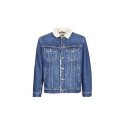 Kurtki jeansowe Lee SHERPA RIDER. Niebieskie kurtki męskie marki Lee, s, bez wzorów, z jeansu, bez kaptura. Za 455,20 zł.