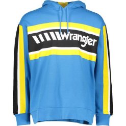 Bluza w kolorze niebieskim. Niebieskie bluzy męskie Wrangler, m, z nadrukiem, z bawełny, z kapturem, bez rękawów, bez kaptura. W wyprzedaży za 166,95 zł.