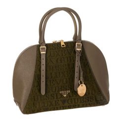 Skórzana torebka w kolorze khaki - (S)32 x (W)23 x (G)11 cm. Brązowe torebki klasyczne damskie marki Guess, bez wzorów, ze skóry, na ramię, bez dodatków. W wyprzedaży za 669,95 zł.