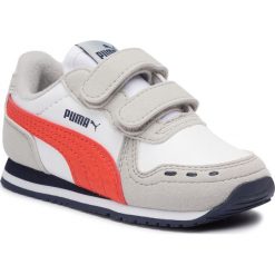 Sneakersy PUMA - Cabana Racer Sl V Inf 351980 76 Puma White/Gray Violet. Brązowe trampki chłopięce Puma, bez wzorów, ze skóry ekologicznej, na rzepy. Za 149,99 zł.