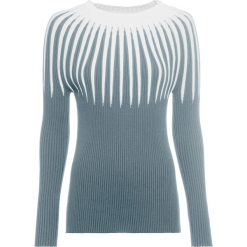 Sweter dzianinowy w paski bonprix srebrnoszaro-biały. Niebieskie swetry klasyczne damskie marki ARTENGO, z elastanu, ze stójką. Za 119,99 zł.