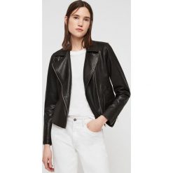 AllSaints - Kurtka skórzana Vela. Czarne kurtki damskie AllSaints, bez wzorów, ze skóry, krótkie. W wyprzedaży za 1249,00 zł.