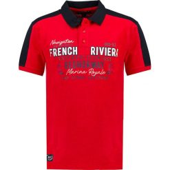 Koszulka polo w kolorze czerwonym. Czerwone koszulki męskie Geographical Norway Men, m, z nadrukiem, z bawełny, bez rękawów. W wyprzedaży za 90,95 zł.