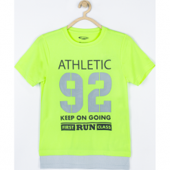 Koszulka. Żółte t-shirty chłopięce ACTIVE BOY, z aplikacjami, z krótkim rękawem. Za 49,90 zł.