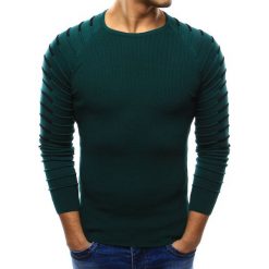 Swetry klasyczne męskie: Sweter męski zielony (wx0978)