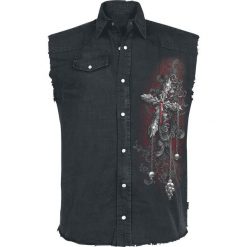 Koszule męskie: Spiral Cross of Darkness Koszula bez rękawów – Workershirt czarny
