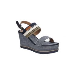 Sandały Wrangler Sandały na koturnie Jeena Sunshine WL171660. Szare koturny damskie Wrangler, bez obcasa, na koturnie, bez zapięcia. Za 208,99 zł.