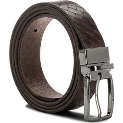 Pasek Damski JOOP! - 7206 100 D'Brown A02. Brązowe paski damskie marki JOOP!, w paski, ze skóry. W wyprzedaży za 199,00 zł.