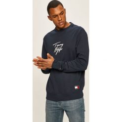 Tommy Hilfiger - Bluza. Niebieskie bluzy męskie TOMMY HILFIGER, s, z nadrukiem, z elastanu, z okrągłym kołnierzem, bez rękawów, bez kaptura. Za 299,90 zł.