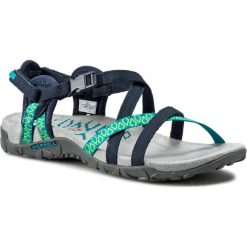 Sandały MERRELL - Terran Lattice II J56516 Navy. Niebieskie klapki damskie Merrell, bez wzorów, ze skóry, sportowe, na wysokim obcasie, bez zapięcia, outdoorowe. Za 269,00 zł.