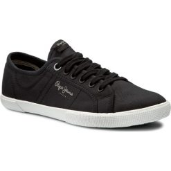 Tenisówki PEPE JEANS - Aberman 2.1 PMS30352 Black 999. Czarne półbuty męskie Pepe Jeans, bez wzorów, z jeansu, klasyczne, bez zapięcia. W wyprzedaży za 129,00 zł.