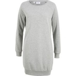 Sukienka dresowa bonprix jasnoszary melanż. Szare sukienki damskie bonprix, bez wzorów, z dresówki, bez kołnierzyka, bez rękawów. Za 54,99 zł.