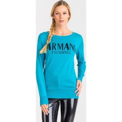 SWETER ARMANI EXCHANGE. Zielone swetry damskie Armani Exchange, xs, z aplikacjami, z wełny, bez rękawów, bez kaptura. Za 365,40 zł.