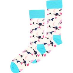 Skarpetki damskie: Beżowe Skarpetki Space Happy Socks