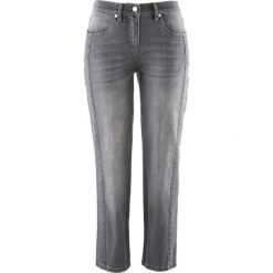 Dżinsy ze stretchem 7/8 bonprix szary denim. Szare jeansy damskie bonprix, z jeansu. Za 99,99 zł.
