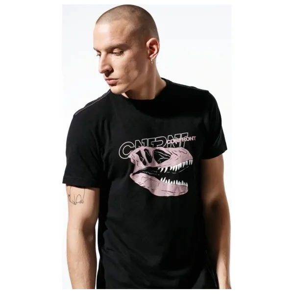 Confront Koszulka Dino Blk Tee , czarny, rozmiar S. Czarne koszulki męskie Confront, s, z nadrukiem, z bawełny, bez kołnierzyka, bez rękawów. W wyprzedaży za 47,99 zł.