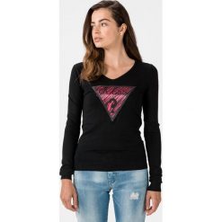 Guess Giulia Sweter Czarny. Czarne bluzy damskie Guess, l, z nadrukiem, z elastanu, bez rękawów, bez kaptura. Za 312,95 zł.